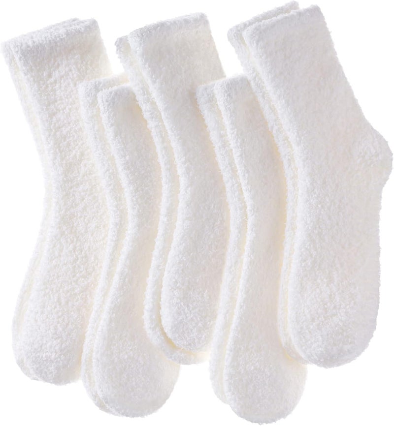 LINEMIN Womens Fuzzy Socks Cozy Fluffy Winter Warm Slipper Socks Microfiber Soft Home Sleeping Socks - Image 1